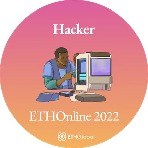 POAP badge for ETHOnline 2022 Staked Hacker